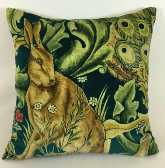 William Morris - Forest Velvet - Azure - Cushion Cover Throw Pillow Designer Home Decor