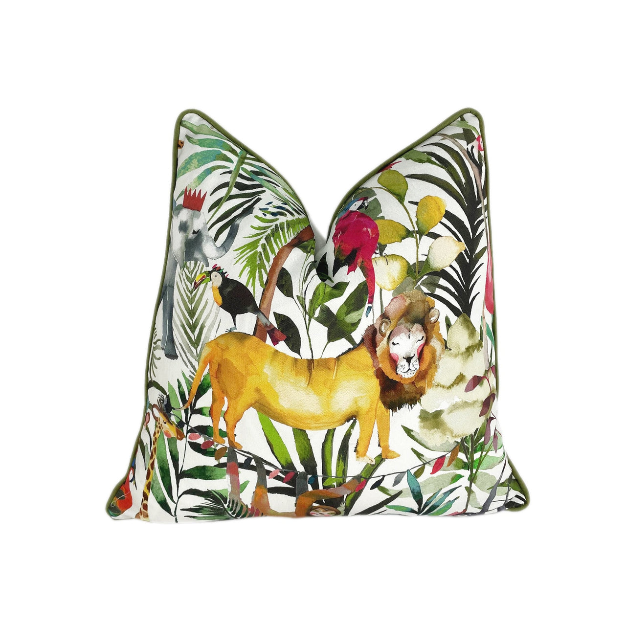 Prestigious Textiles - King Of The Jungle - Safari - Cushion Cover Throw Pillow Contrast Piped Designer Home Decor