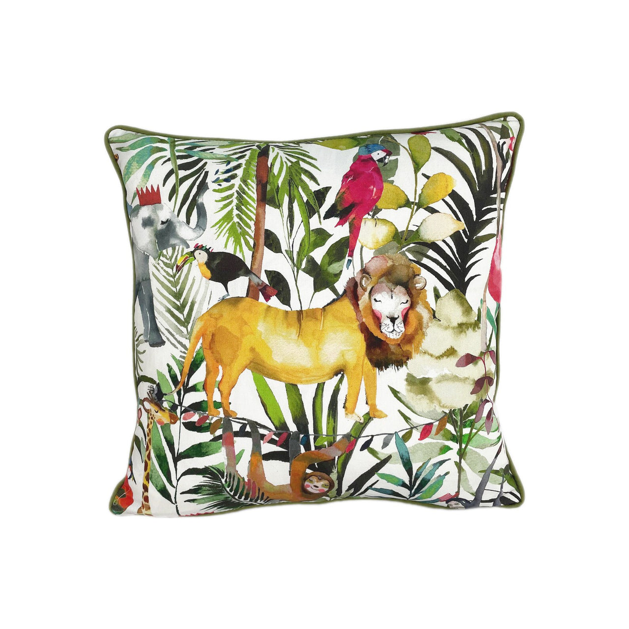 Prestigious Textiles - King Of The Jungle - Safari - Cushion Cover Throw Pillow Contrast Piped Designer Home Decor