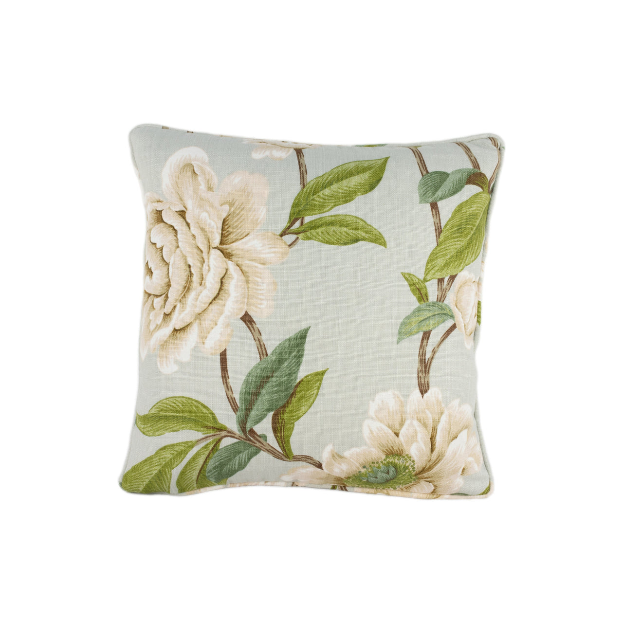 Colefax and Fowler - Giselle - Aqua - Spectacular Floral Botanical Designer Cushion Cover - Handmade Throw Pillow Luxury Home Decor