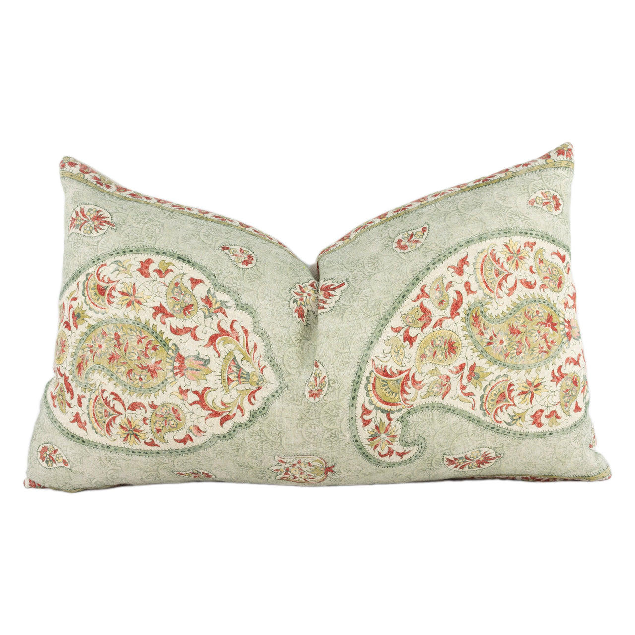 GP & J Baker - Coromandel - Green - Intricately Detailed Kashmir Paisley Designer Cushion Cover - Luxury Throw Pillow - Handmade Home Decor