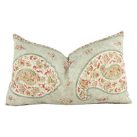 Thumbnail for GP & J Baker - Coromandel - Green - Intricately Detailed Kashmir Paisley Designer Cushion Cover - Luxury Throw Pillow - Handmade Home Decor