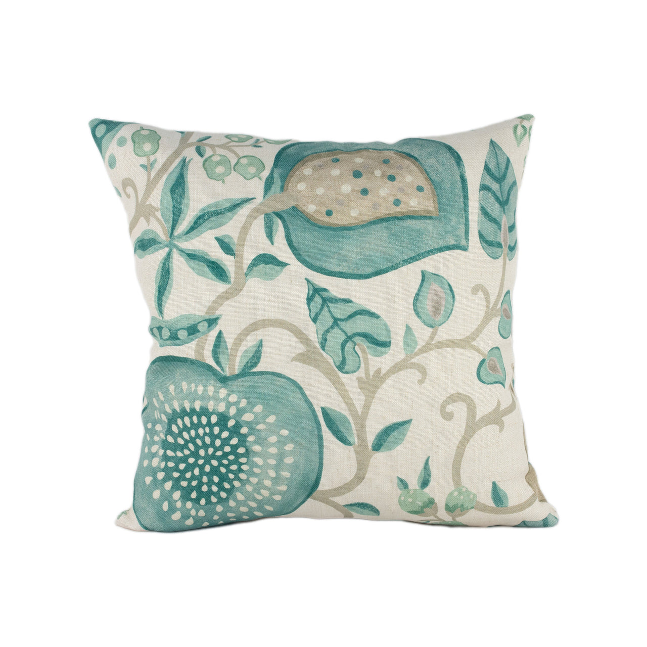 Sanderson - Peas & Pods - Aqua / Natural - Stunning Designer Cushion Cover Home Décor Throw Pillow