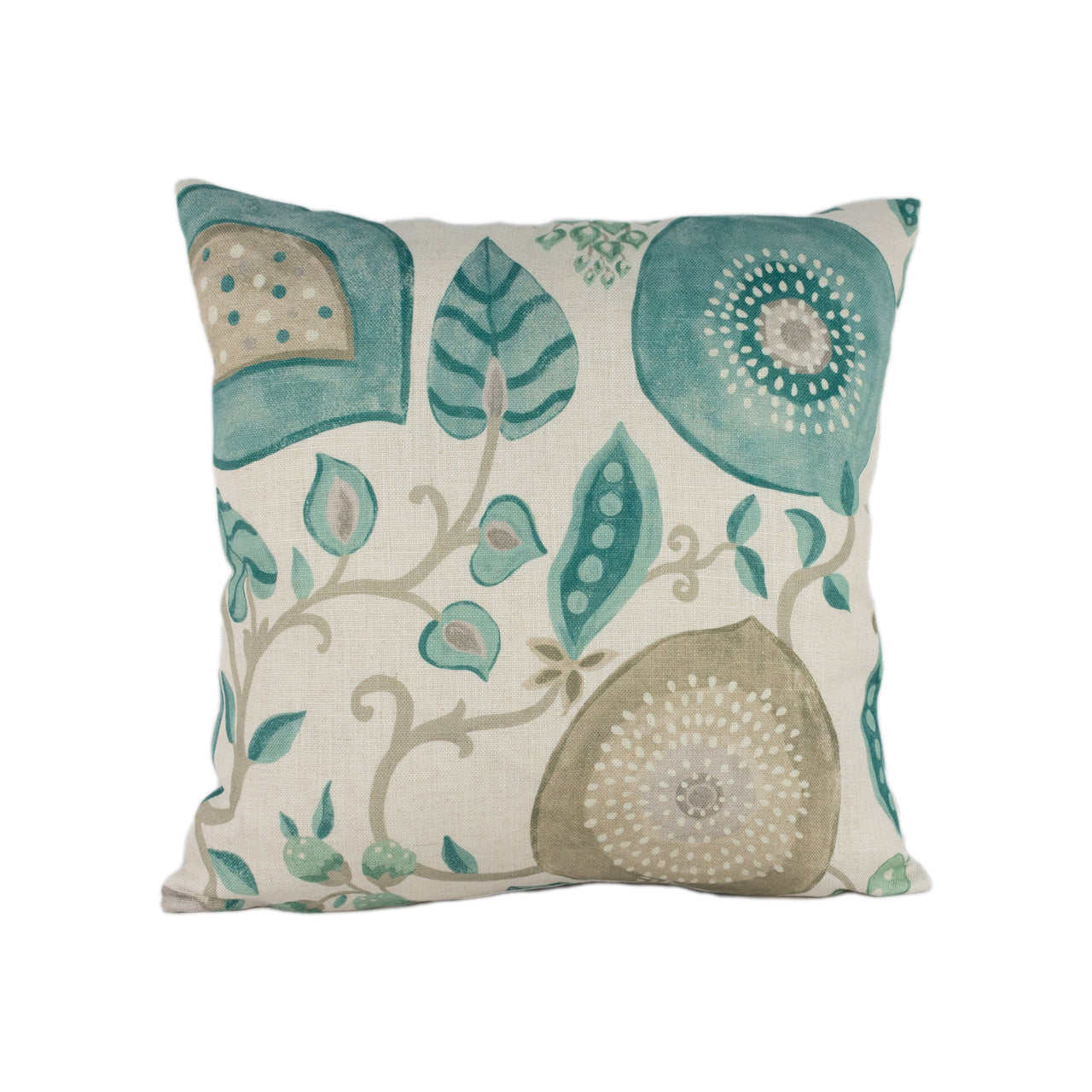 Sanderson - Peas & Pods - Aqua / Natural - Stunning Designer Cushion Cover Home Décor Throw Pillow