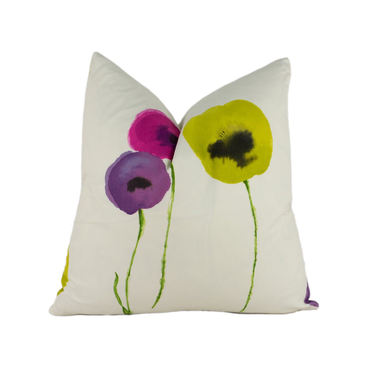 Sanderson - Poppies Watercolour - Blackberry / Lime - Stunning Designer Cushion Cover Home Décor Throw Pillow