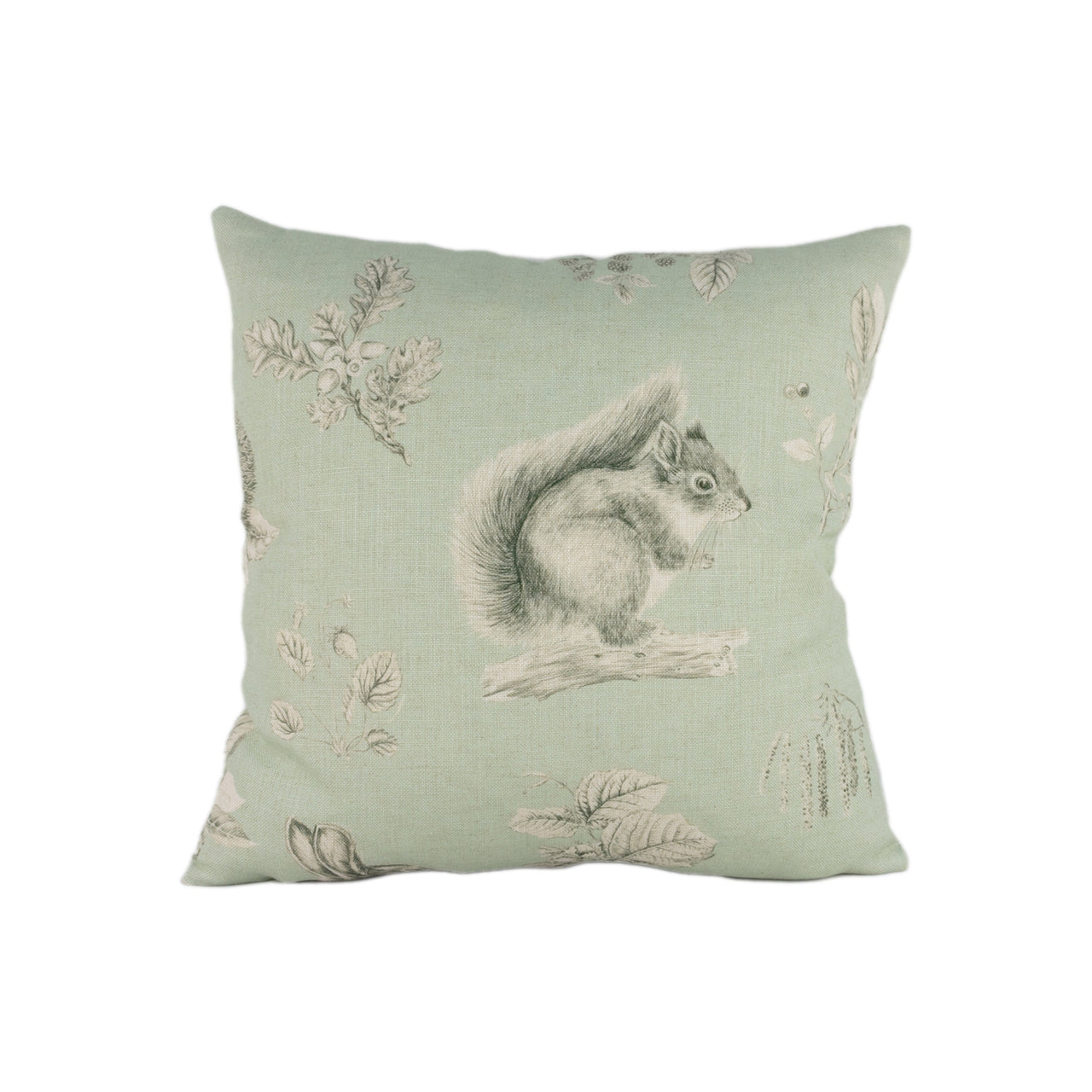 Sanderson - Squirrel & Hedgehog - Seaspray / Charcoal - Stunning Designer Cushion Cover Home Décor Throw Pillow