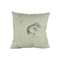 Thumbnail for Sanderson - Squirrel & Hedgehog - Seaspray / Charcoal - Stunning Designer Cushion Cover Home Décor Throw Pillow