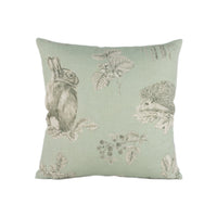 Thumbnail for Sanderson - Squirrel & Hedgehog - Seaspray / Charcoal - Stunning Designer Cushion Cover Home Décor Throw Pillow