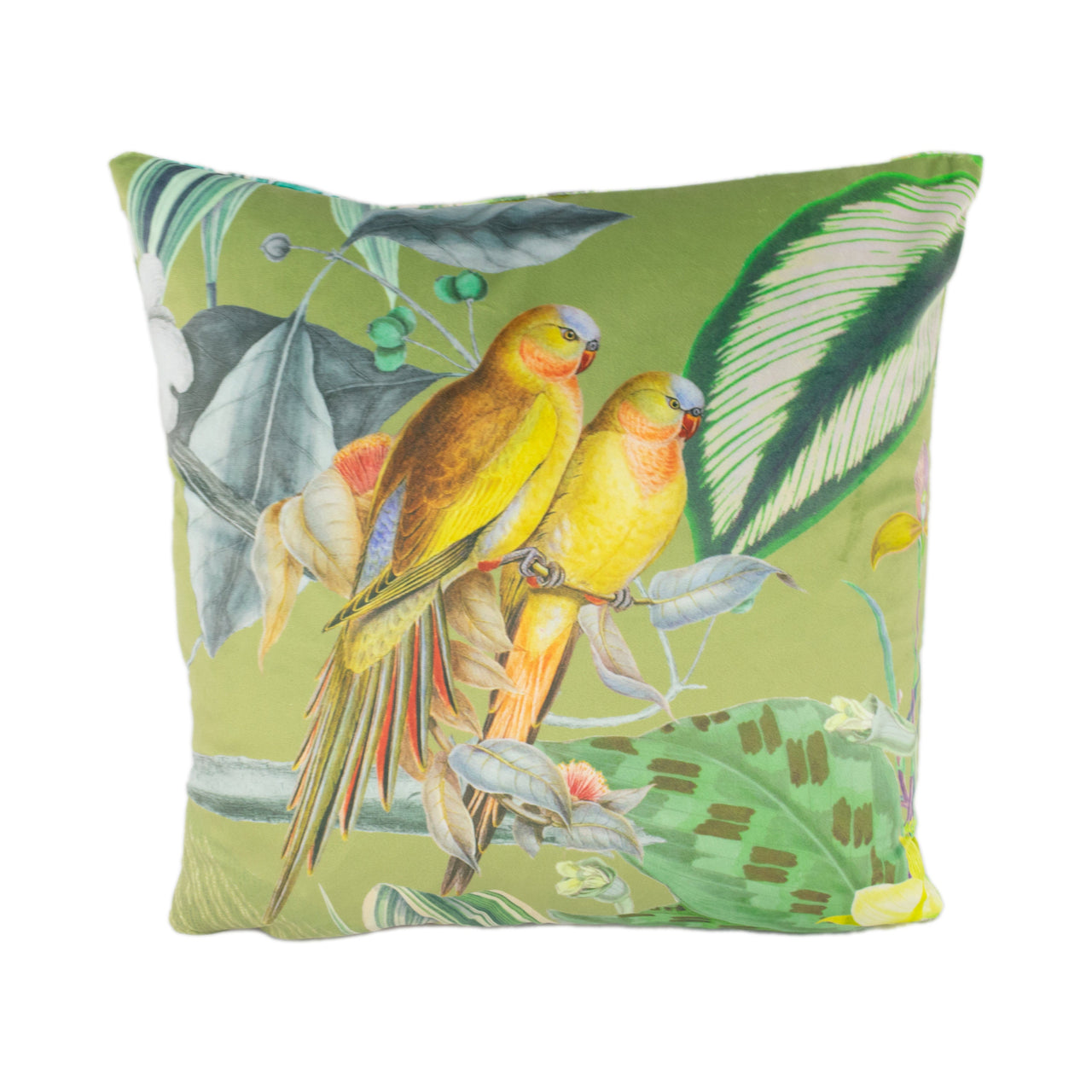 Prestigious - Barbados - Palm - Maximalist Tropical Landscape Velvet Cushion Cover - Handmade Throw Pillow Designer Home Decor