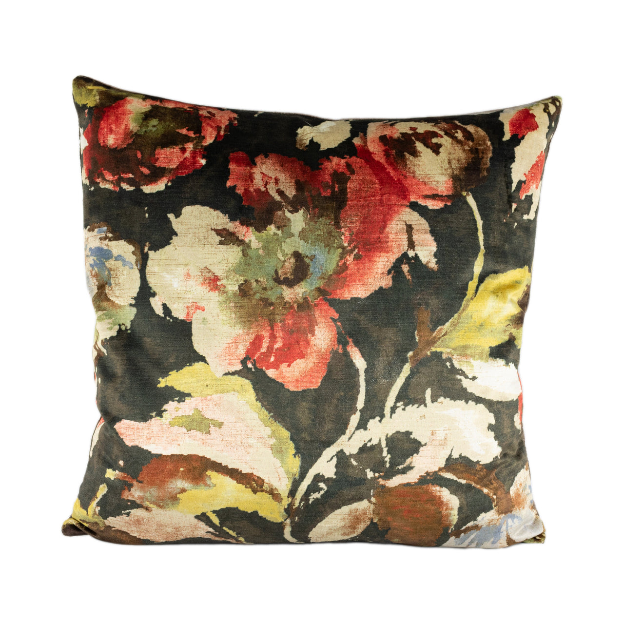 Jane Churchill - Beatrice Velvet - Charcoal / Red - Stunning Designer Cushion Cover Home Décor Throw Pillow