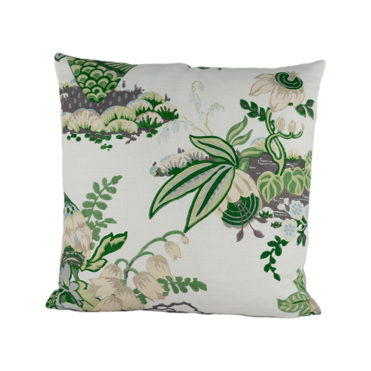 Anna French x Thibaut - Fairbanks - Savoy Collection - Green and White - Stunning Floral Cushion Cover - Handmade Pillow Throw Luxury Home