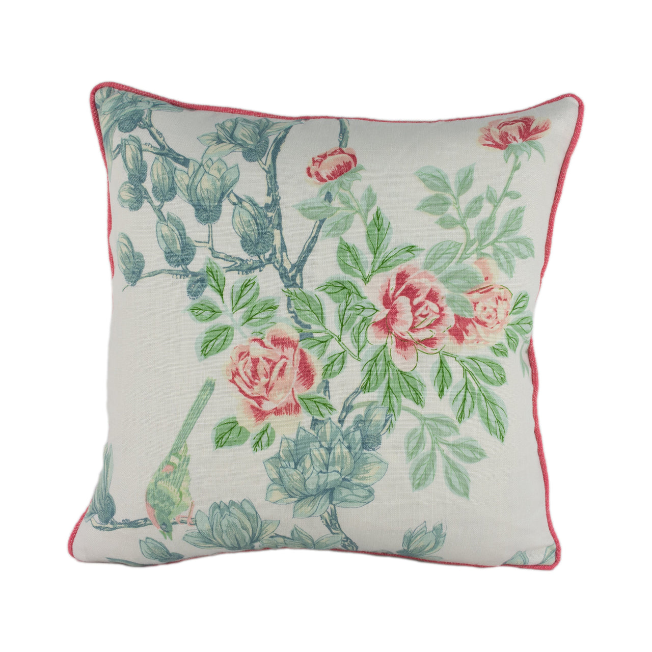 Cowtan and Tout - Jacqueline - Rose / Aqua - Stunning Contrast Piped Designer Cushion Cover Home Décor Throw Pillow