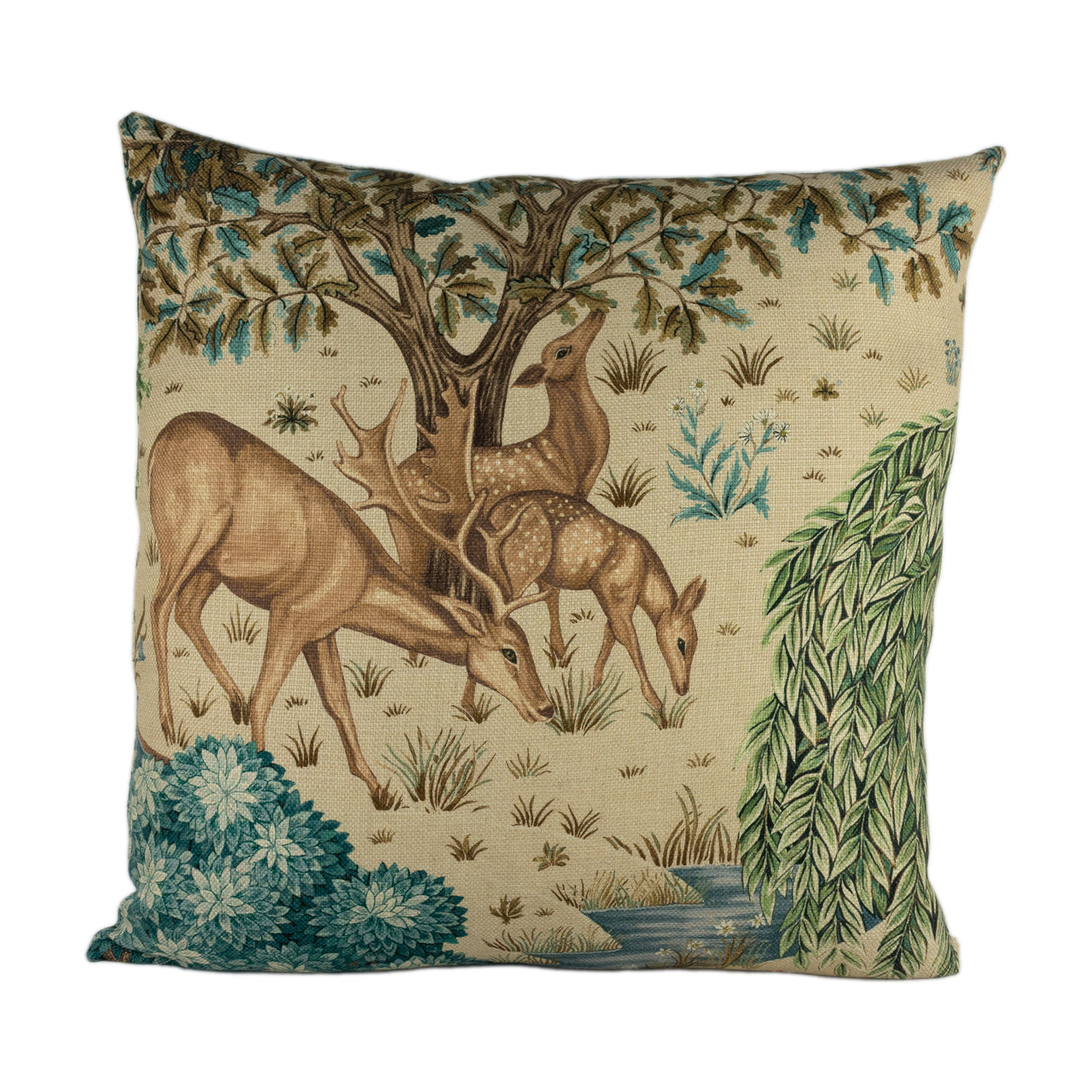 William Morris - The Brook - Tapestry Linen - Classic English Medieval Tapestry Designer Cushion Cover - Luxury Throw Pillow - Handmade Home