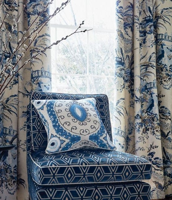 Anna French Fabric - Moorea Blue -  Made to Measure Curtains