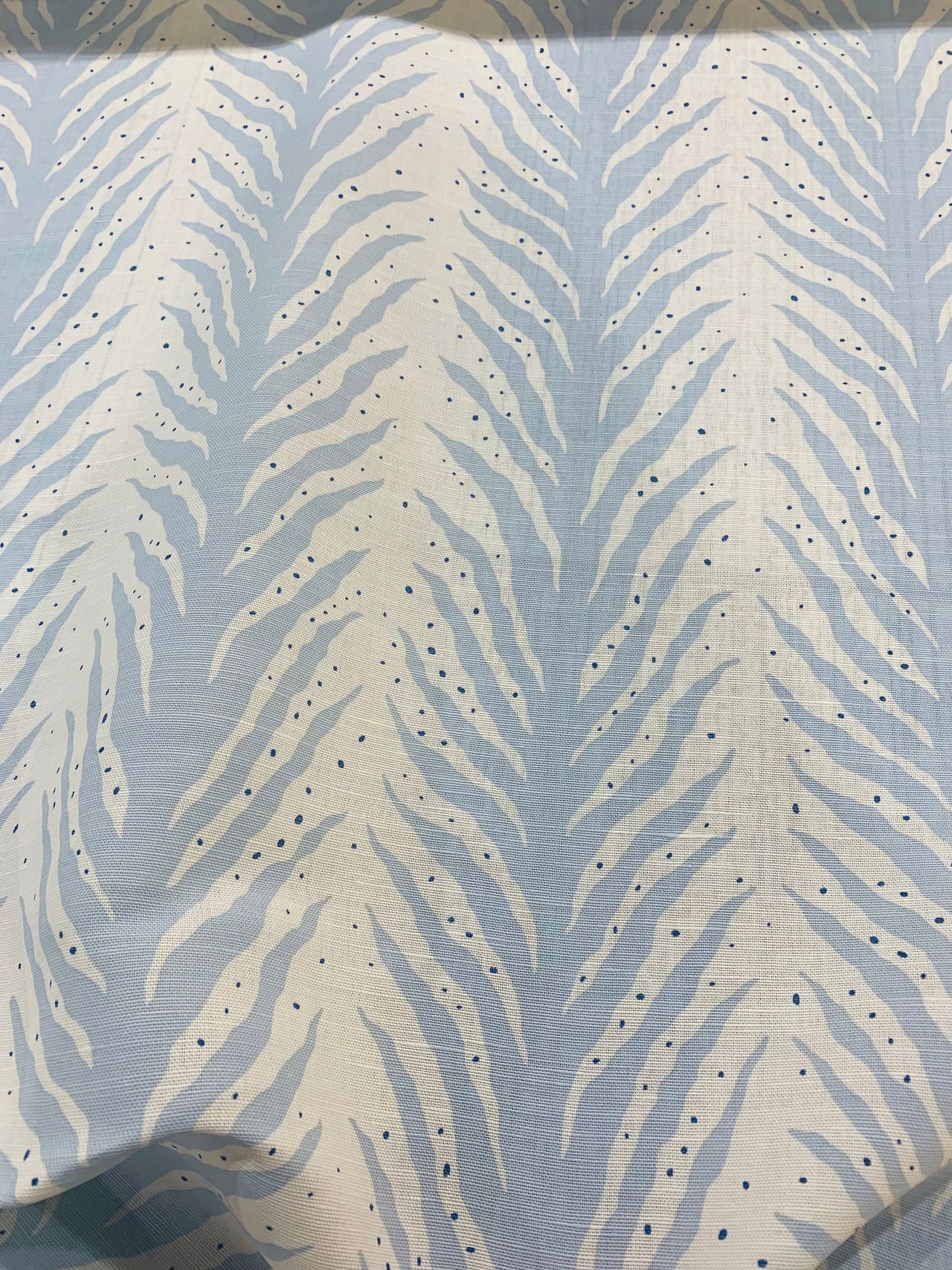 Schumacher Fabric -  Creeping Fern - Slumber Blue Made  to Measure Curtains