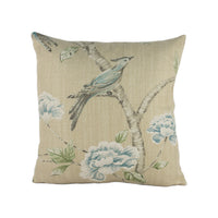 Thumbnail for Zoffany - Woodville - Pebble - Classic Bird & Blossom Chinoiserie Cushion Cover - Handmade Throw Pillow - Designer Home Decor