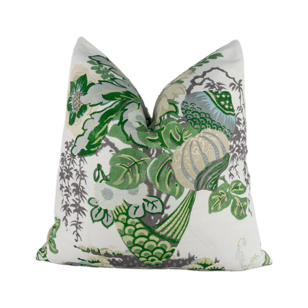 Anna French x Thibaut - Fairbanks - Savoy Collection - Green and White - Stunning Floral Cushion Cover - Handmade Pillow Throw Luxury Home