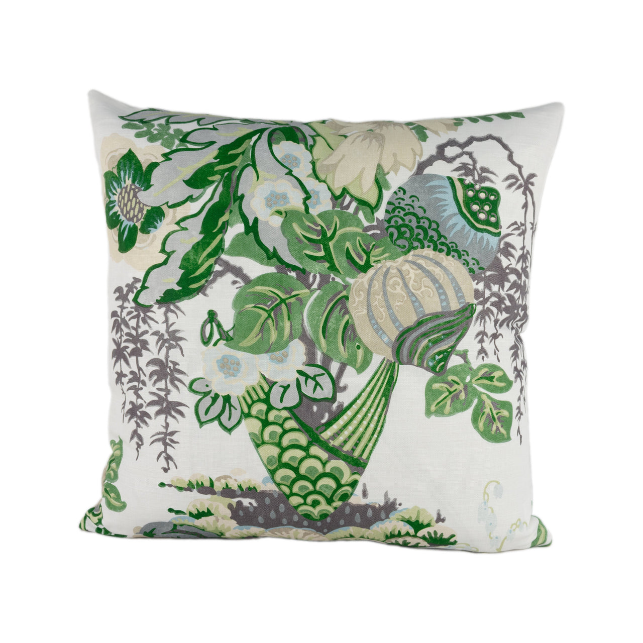 Anna French x Thibaut - Fairbanks - Savoy Collection - Green and White - Stunning Floral Cushion Cover - Handmade Pillow Throw Luxury Home