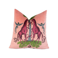 Thumbnail for Funky Pink Maximalist Fantasy Creatures Velvet Cushion Cover - Handmade Throw Pillow - Designer Home Décor