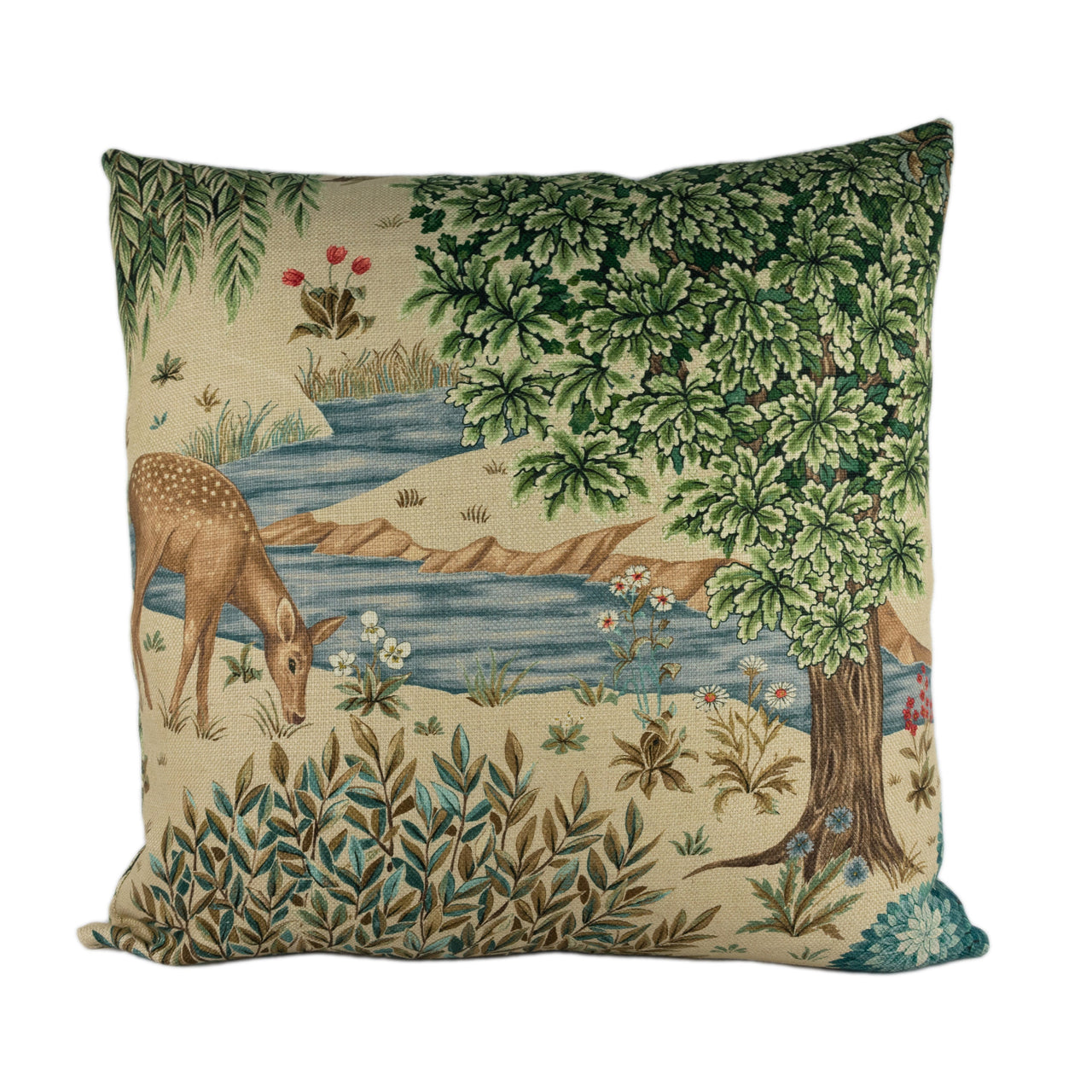 William Morris - The Brook - Tapestry Linen - Classic English Medieval Tapestry Designer Cushion Cover - Luxury Throw Pillow - Handmade Home