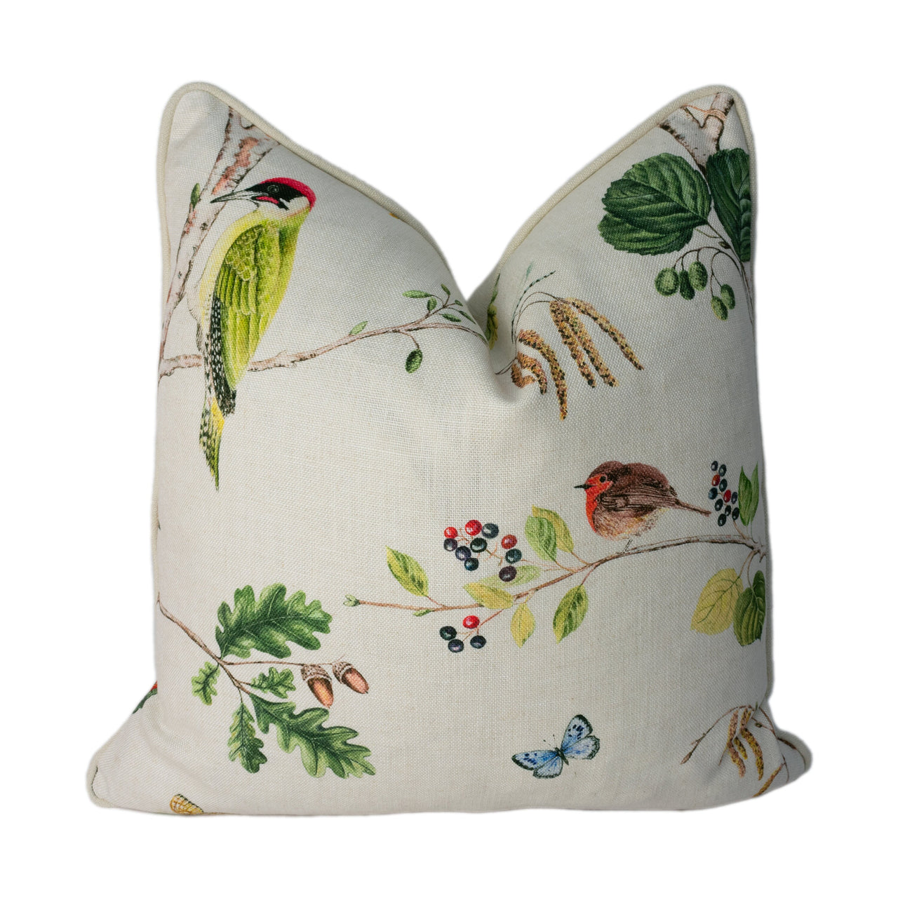 Sanderson - Woodland Chorus - Linen / Multi - Stunning Designer Cushion Cover Home Decor Throw Pillow