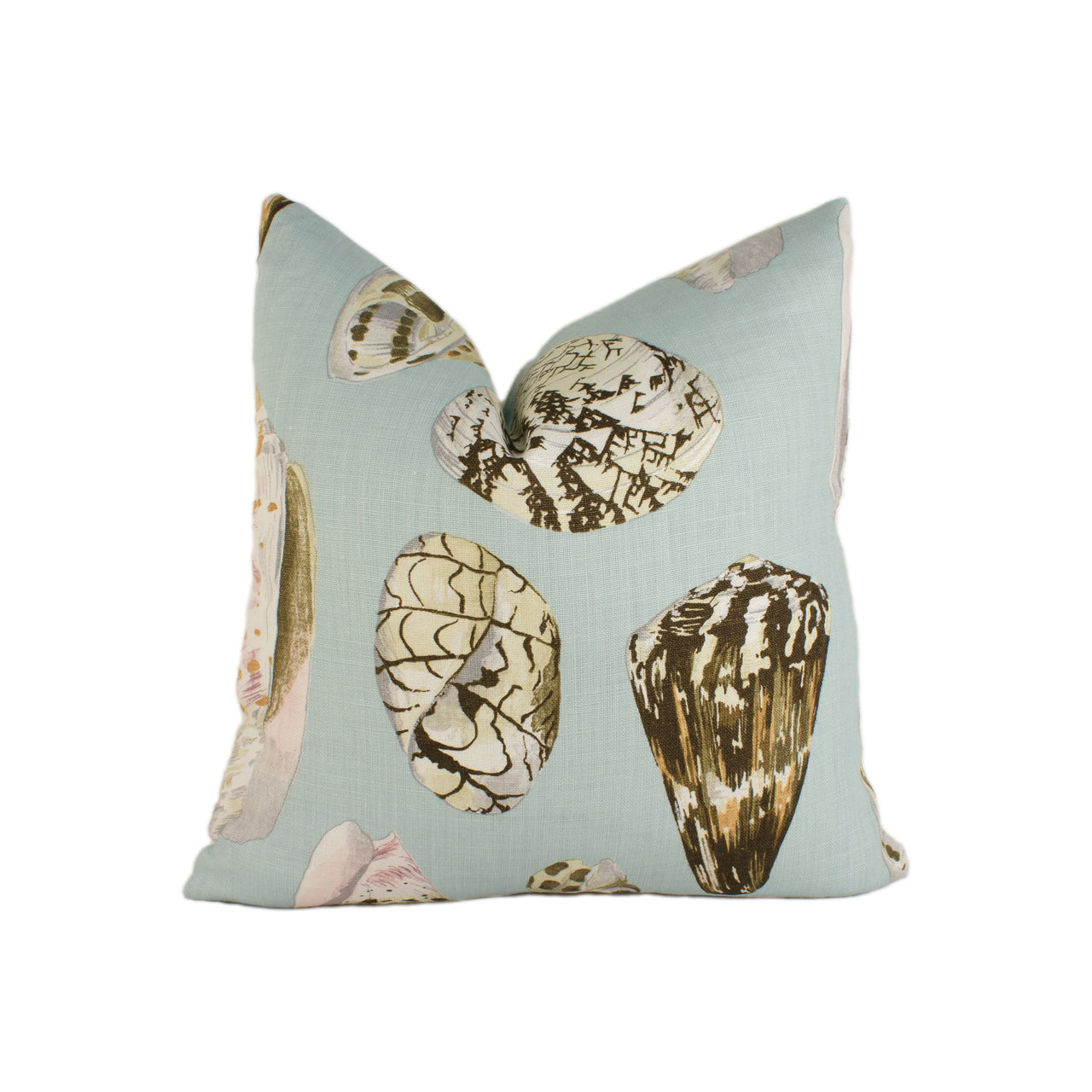 Scalamandre - Coquina - Multi on Sea Blue - Stunning Sea Shells with Iridescent Highlights - Designer Cushion Cover Handmade Throw Pillow