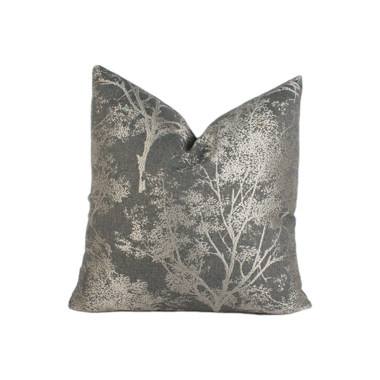 Belfield - Charnwood - Charcoal - Modern Intricate Woven Tree Designer Cushion Cover - Luxury Throw Pillow - Handmade Home Decor