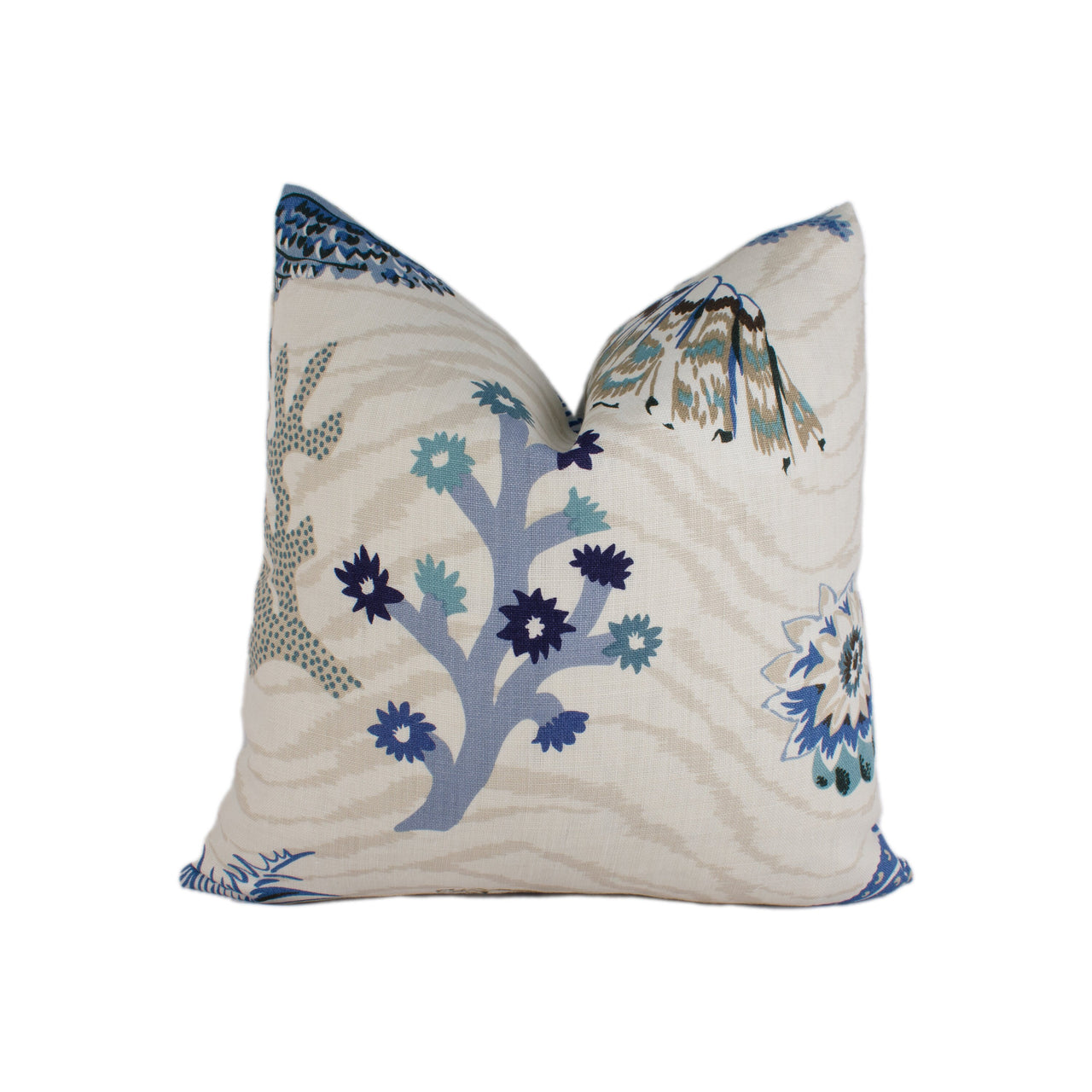 Cowtan & Tout - Barbados - Blue and Sand - Stunning Designer Cushion Cover Home Décor Throw Pillow