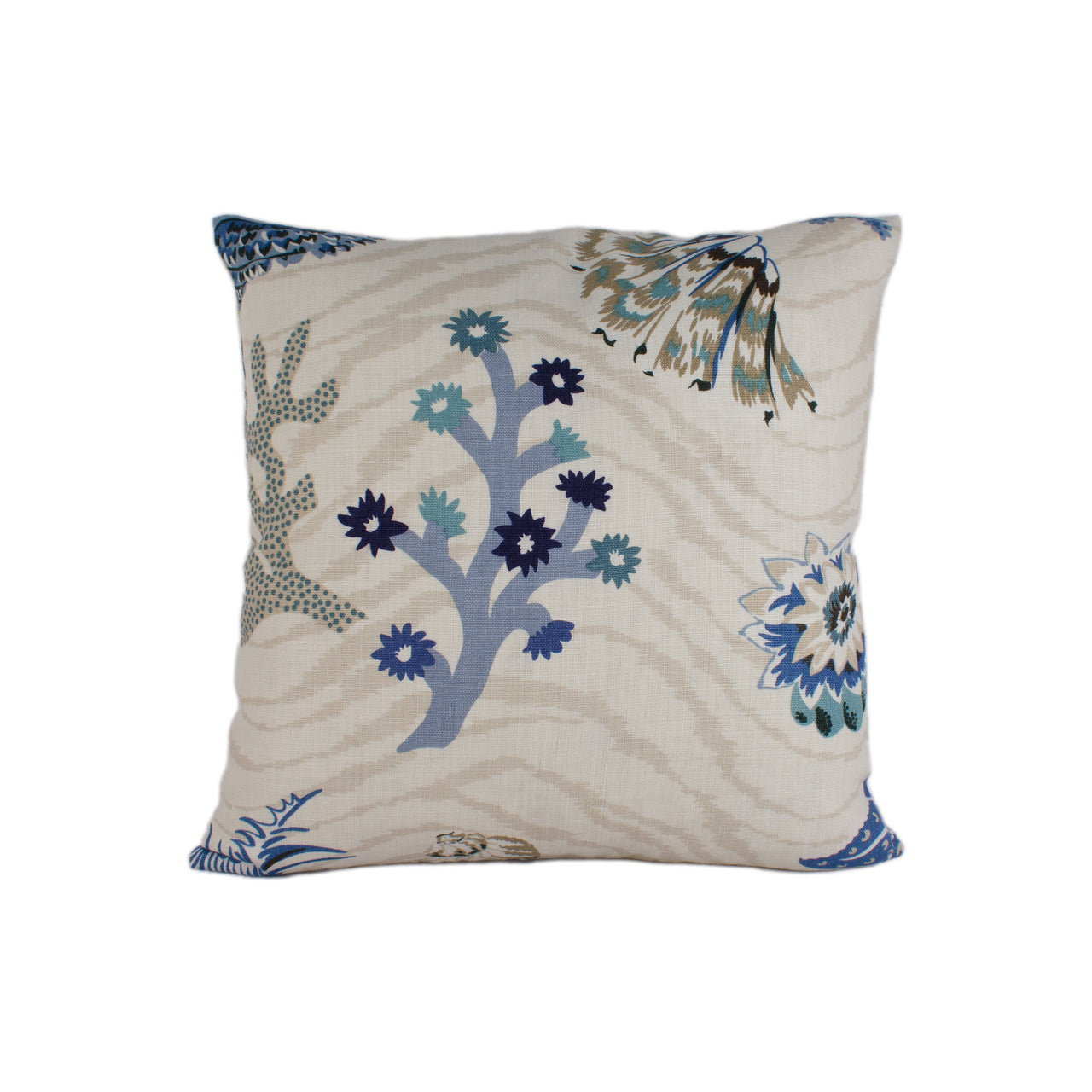 Cowtan & Tout - Barbados - Blue and Sand - Stunning Designer Cushion Cover Home Décor Throw Pillow