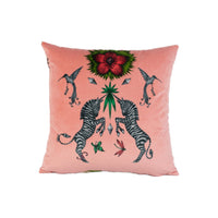 Thumbnail for Funky Pink Maximalist Fantasy Creatures Velvet Cushion Cover - Handmade Throw Pillow - Designer Home Décor