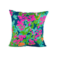 Thumbnail for Thibaut - Central Park - Navy and Pink - Mesmerizing 1930's Floral Designer Cushion Cover - Handmade Home Décor - Luxury Throw Pillow