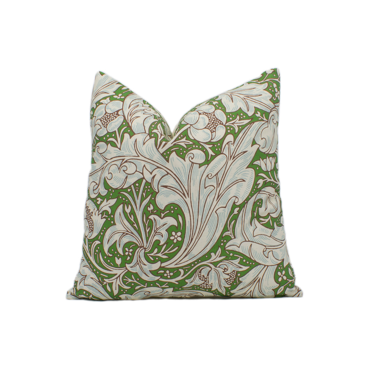 William Morris - Bachelors Button - Leaf Green / Sky - Stunning Classic English Designer Cushion Cover Home Décor Throw Pillow