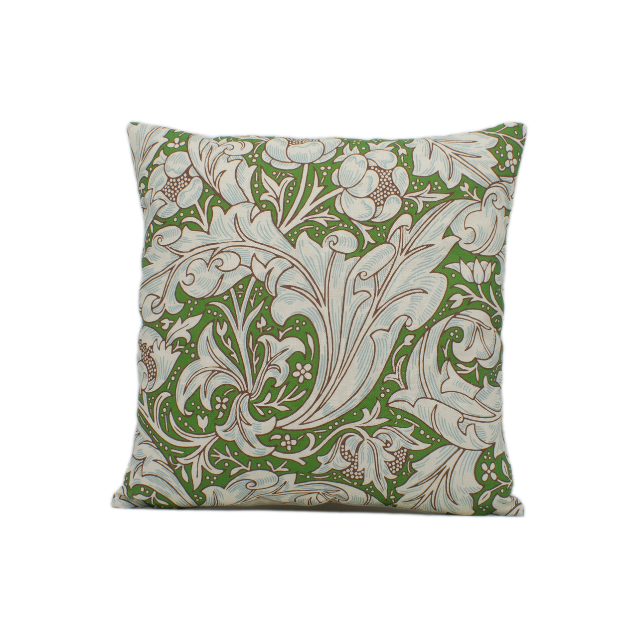 William Morris - Bachelors Button - Leaf Green / Sky - Stunning Classic English Designer Cushion Cover Home Décor Throw Pillow