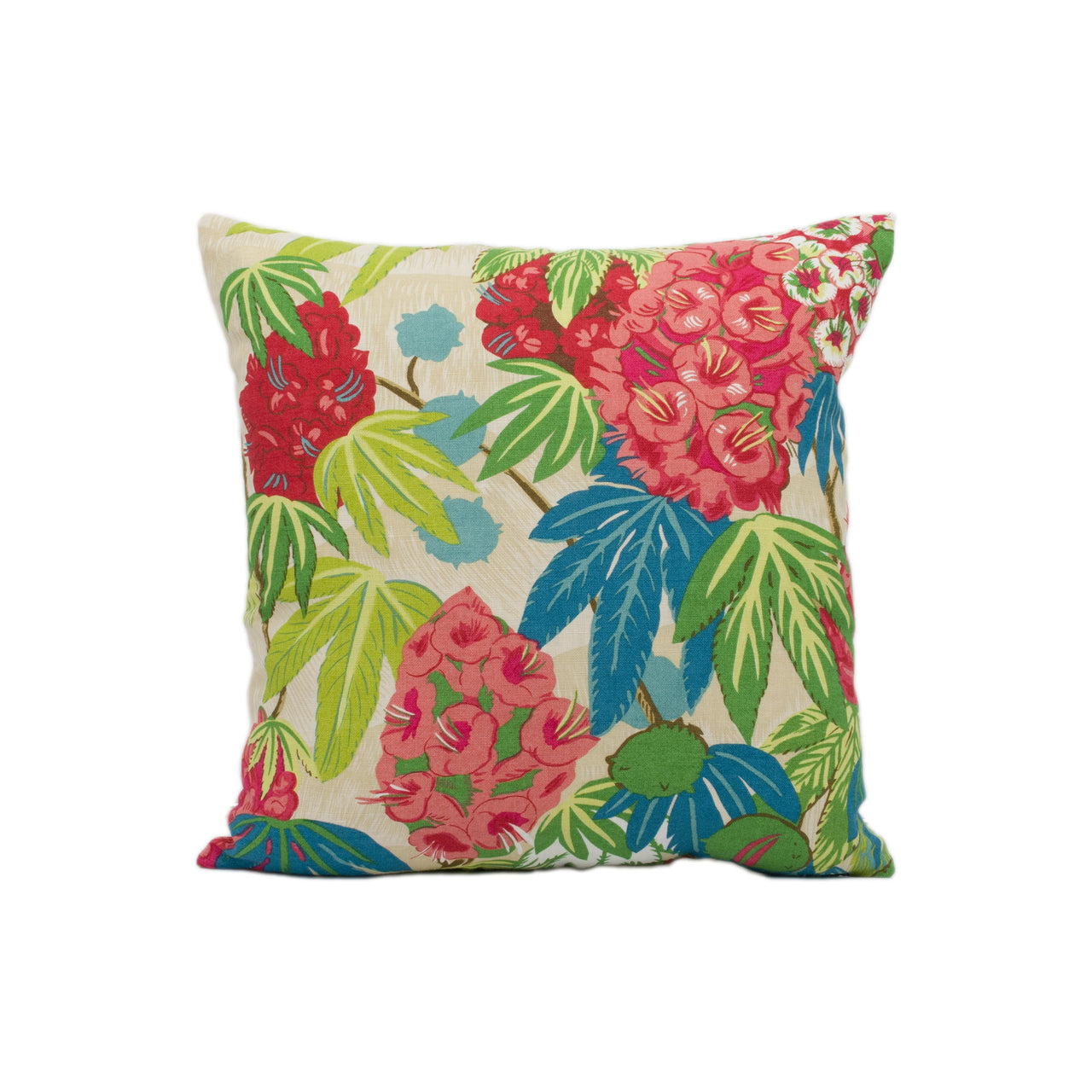 Schumacher - Del Lungo - Coral - Tiki Tropical Retro Bloom Designer Cushion Cover - Handmade Throw Pillow - Designer Home Decor