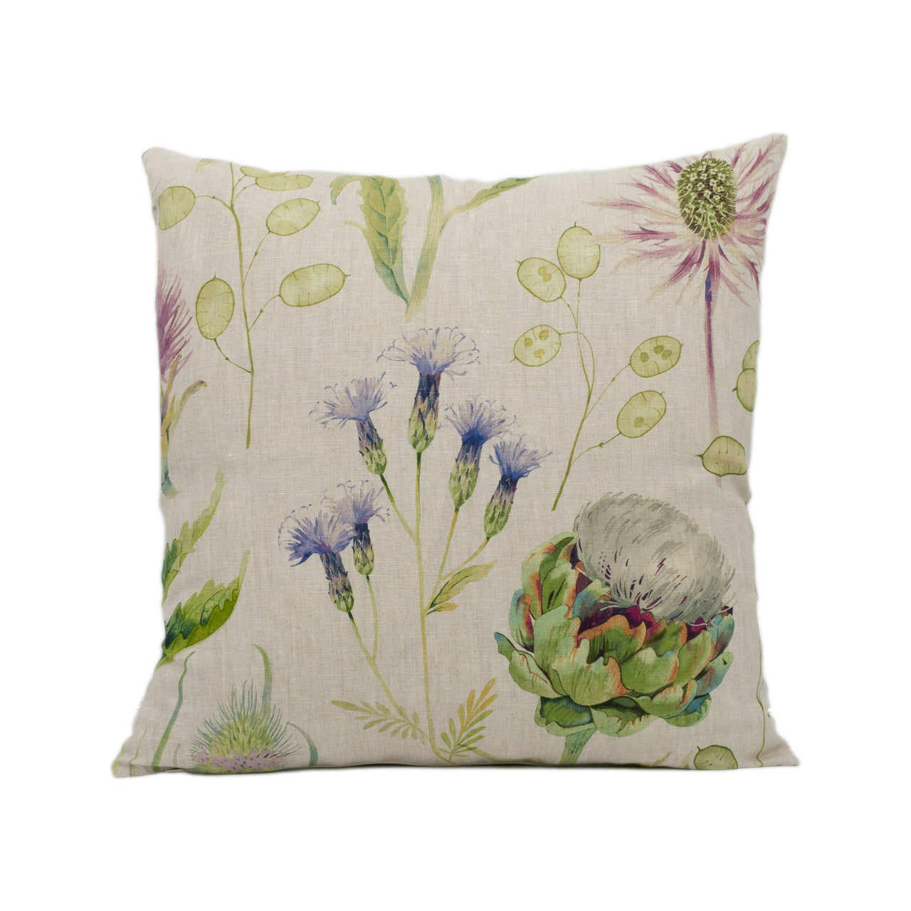 Sanderson - Thistle Garden Linen - Thistle / Fig - Stunning Designer Cushion Cover Home Décor Throw Pillow