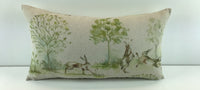 Thumbnail for Voyage - Boxing Hares -  Linen - Cute Rabbit Cushion Cover Throw Pillow Designer Home Decor