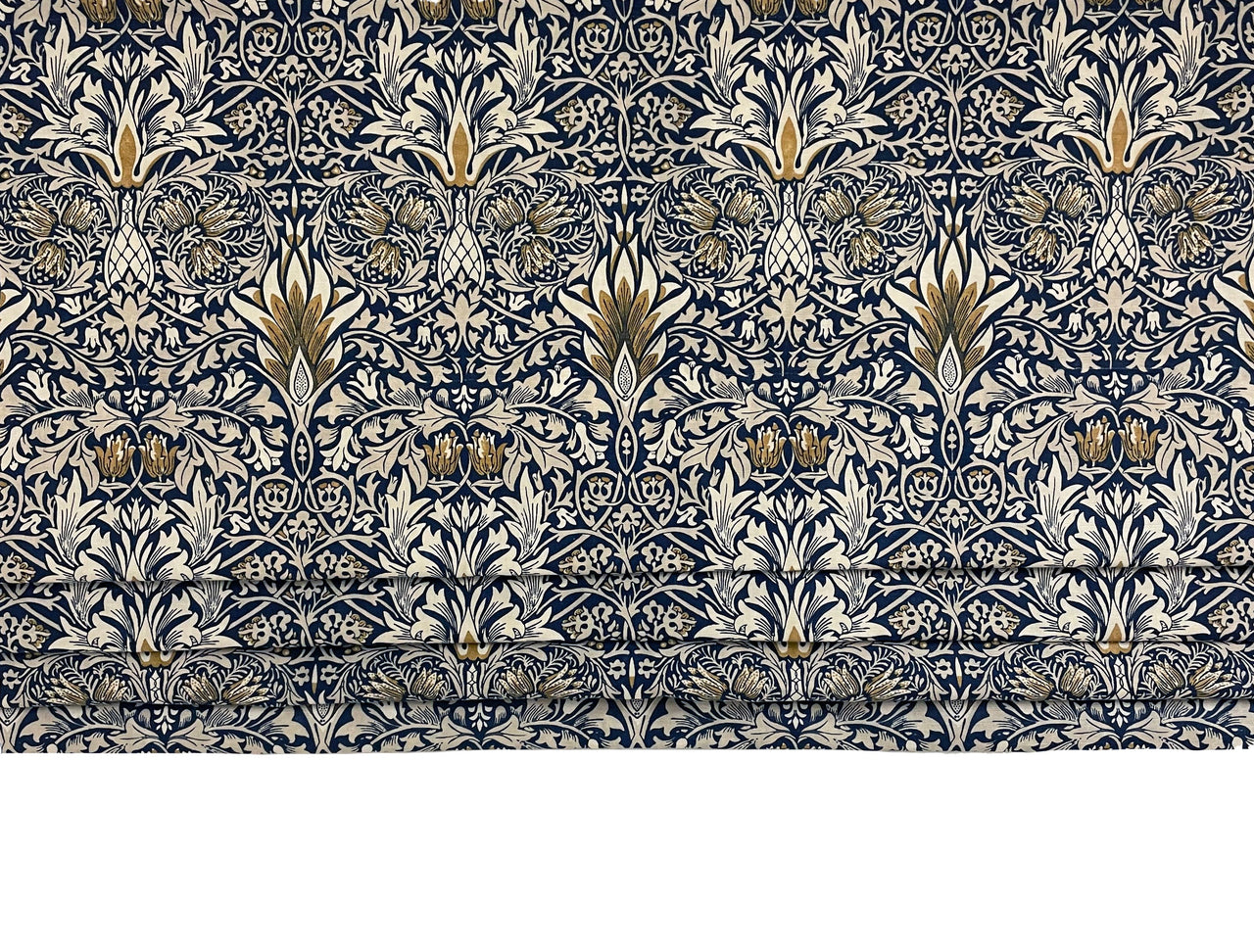 William Morris - Snakeshead - Indigo / Hemp - Professionally Made Roman Blind Made to Measure