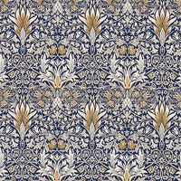 Thumbnail for William Morris - Snakeshead - Indigo / Hemp - Professionally Made Roman Blind Made to Measure