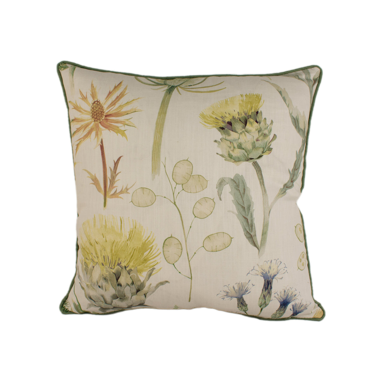 Sanderson - Thistle Garden - Ochre / Olive - Stunning Contrast Piped Designer Cushion Cover Home Décor Throw Pillow