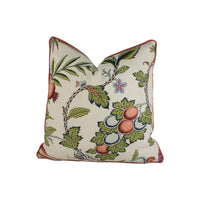 Thumbnail for Schumacher - Campagne - Persimmon & Pink - Lush Lively French Floral Designer Cushion Cover - Handmade Throw Pillow - Designer Home Decor