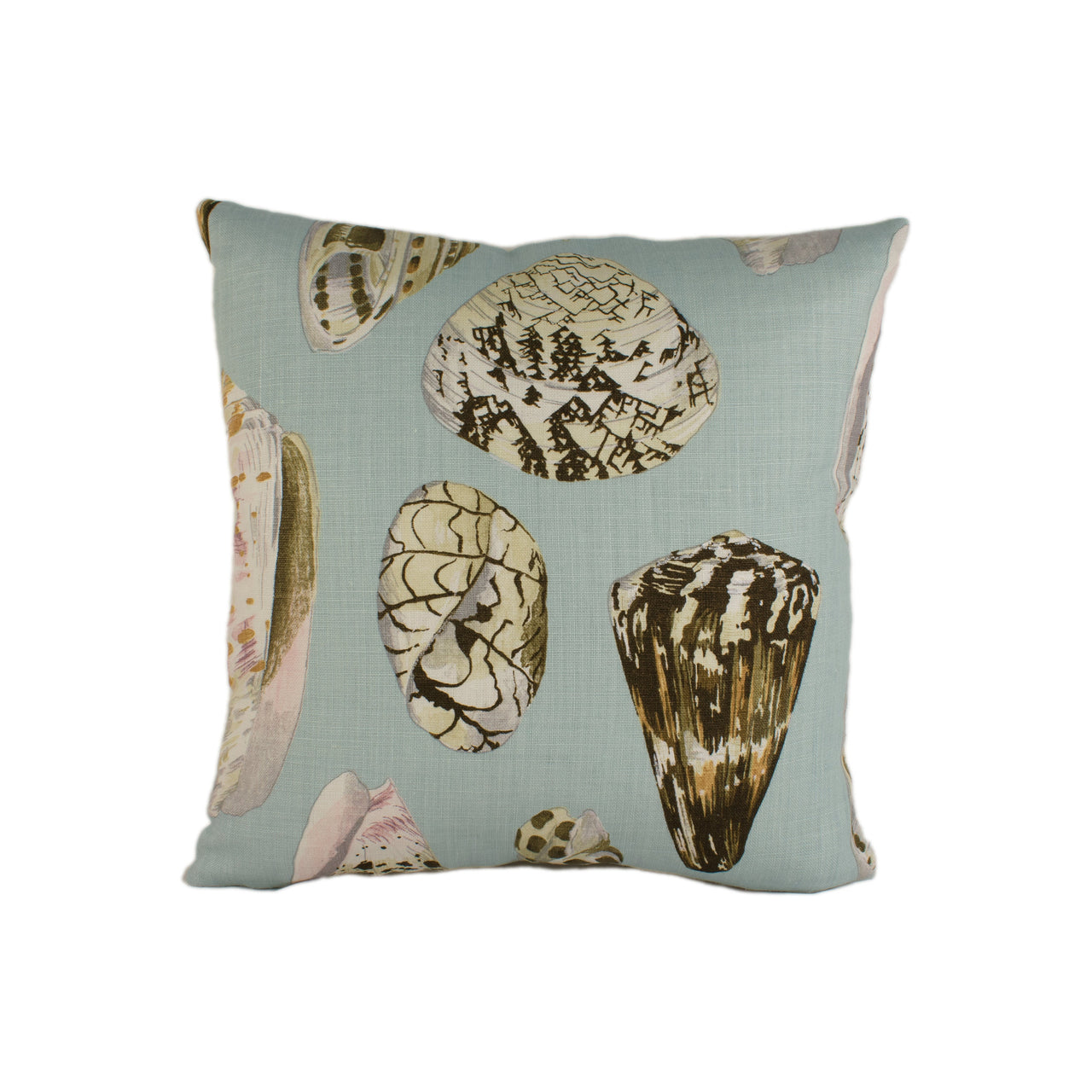 Scalamandre - Coquina - Multi on Sea Blue - Stunning Sea Shells with Iridescent Highlights - Designer Cushion Cover Handmade Throw Pillow