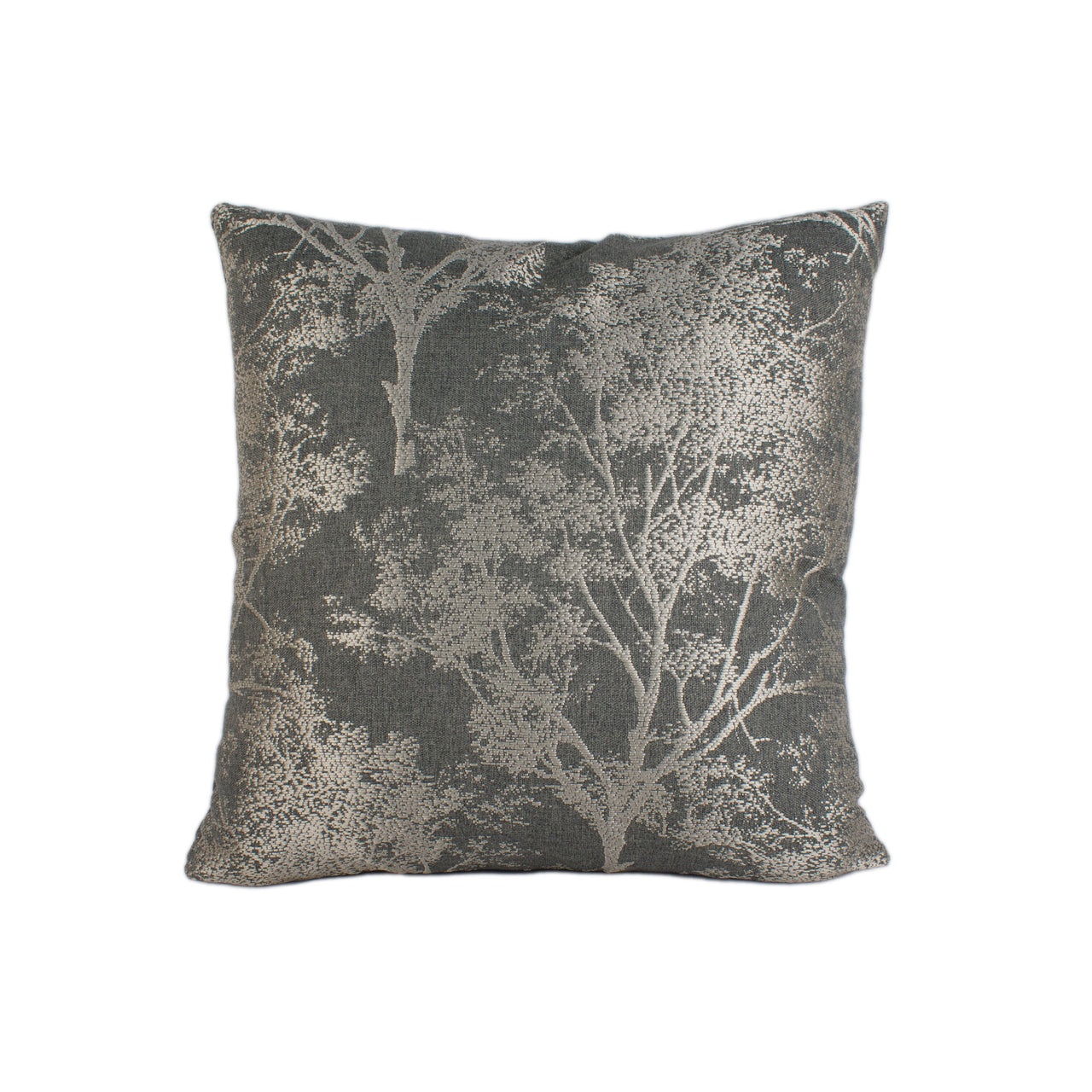 Belfield - Charnwood - Charcoal - Modern Intricate Woven Tree Designer Cushion Cover - Luxury Throw Pillow - Handmade Home Decor