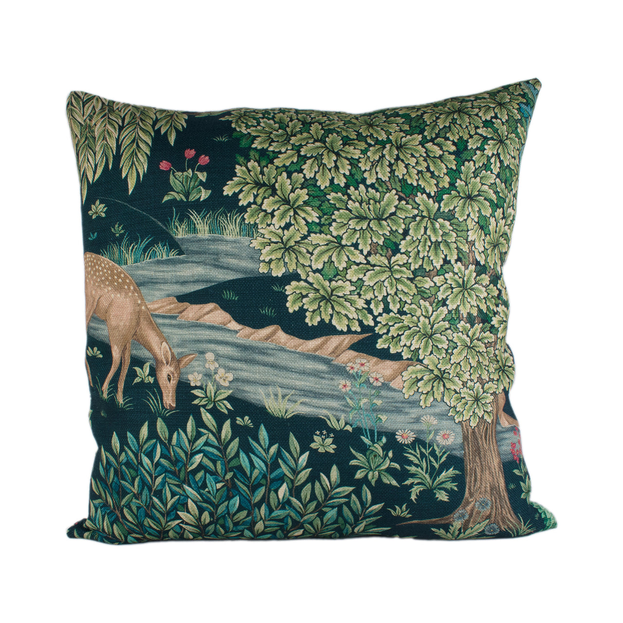 William Morris - The Brook Tapestry - Blue - Classic English Medieval Tapestry Designer Cushion Cover - Luxury Throw Pillow - Handmade Home