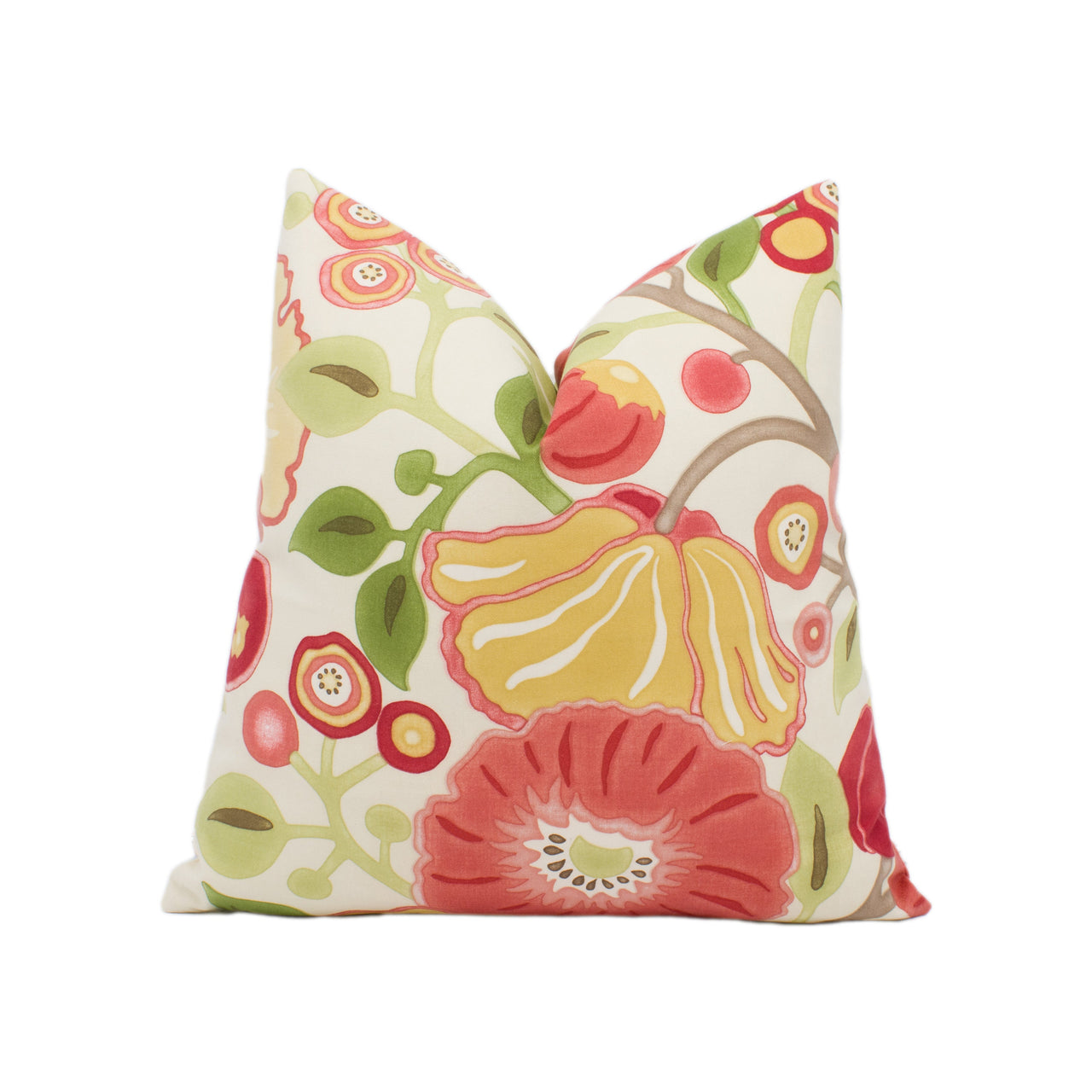 Sanderson - Tree Poppy - Tomato / Olive - Stunning Designer Cushion Cover Home Décor Throw Pillow