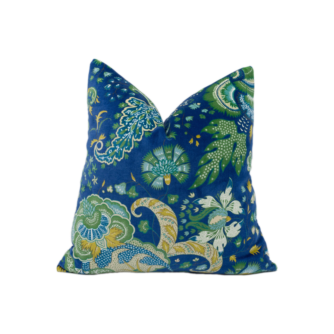 Schumacher - Majorelle Velvet - Blue - Leon Bakst Inspired Floral Designer Velvet Cushion Cover - Handmade Throw Pillow - Luxury Home Decor