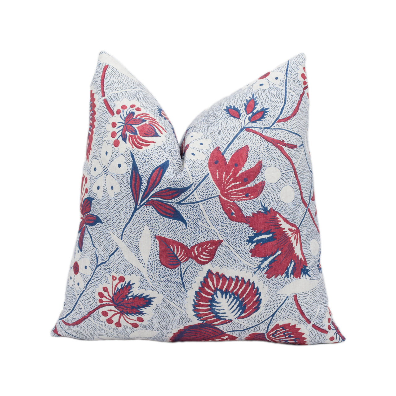 Anna French x Thibaut - Indienne Hazel - Red / Blue - Stunning Designer Cushion Cover Home Décor Throw Pillow