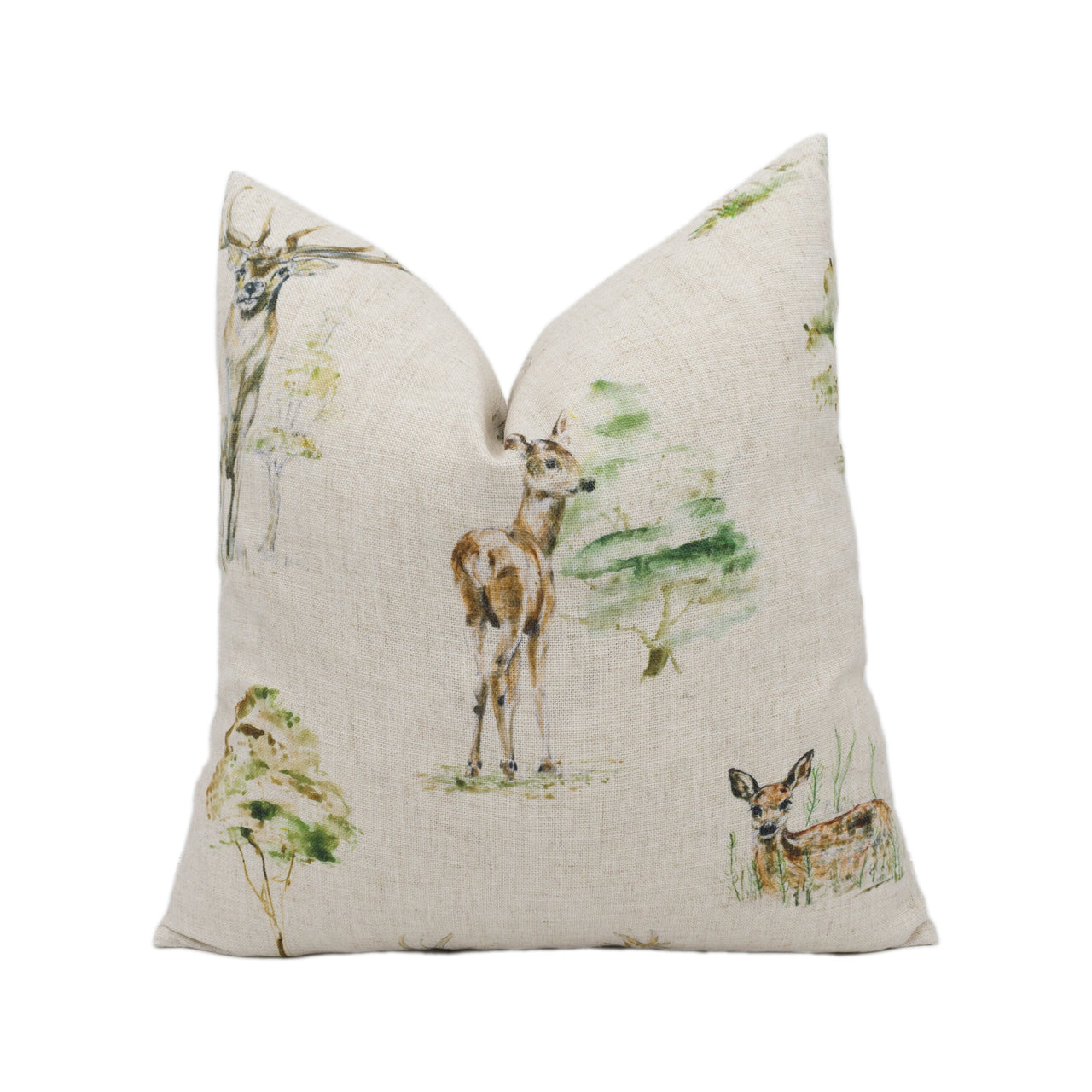 Clarke and Clarke - Deer - Linen - Stunning Designer Cushion Cover Home Décor Throw Pillow