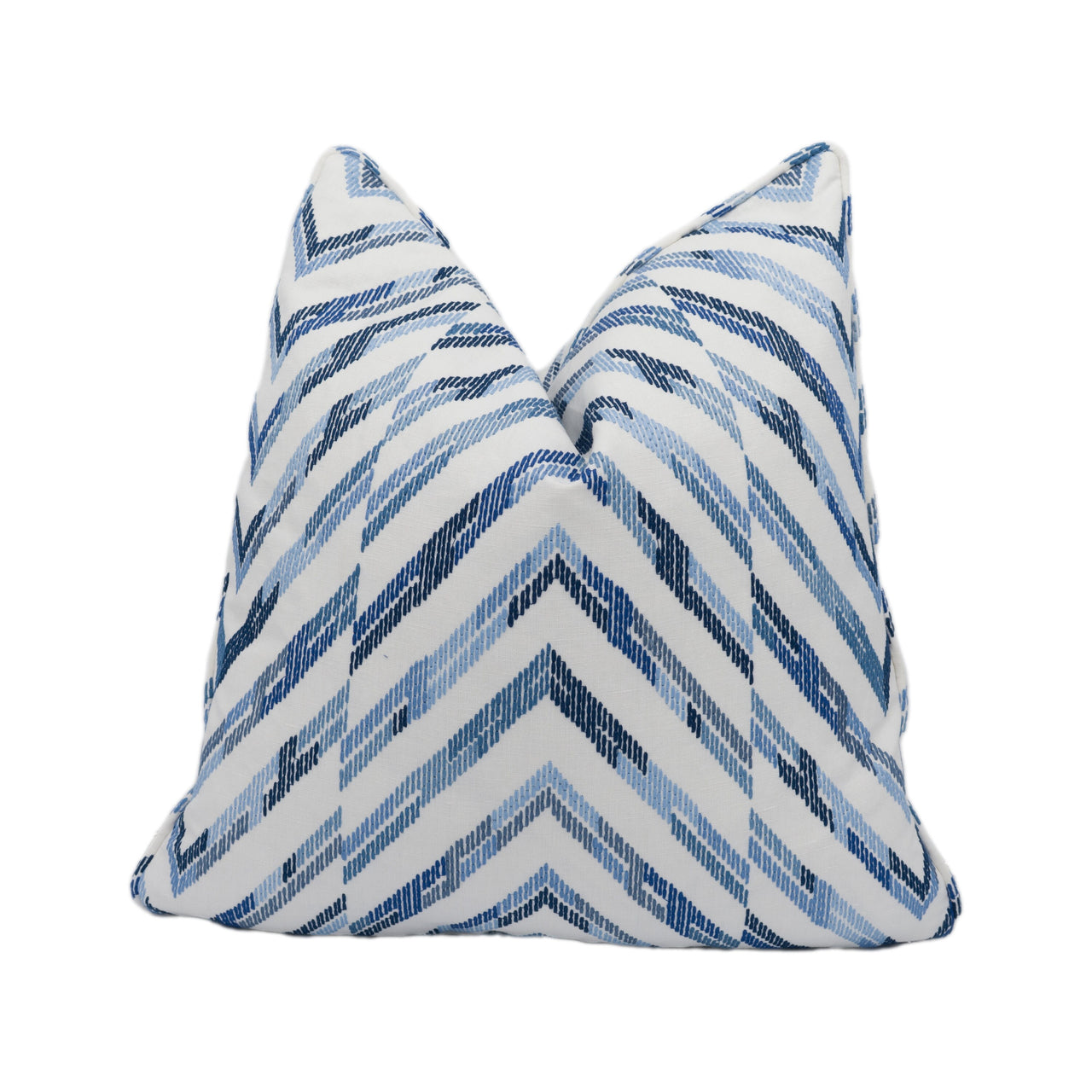 Thibaut - Hamilton Embroidery - Blue and White - Stunning Hand Made Cushion Cover Throw Pillow Designer Home Décor