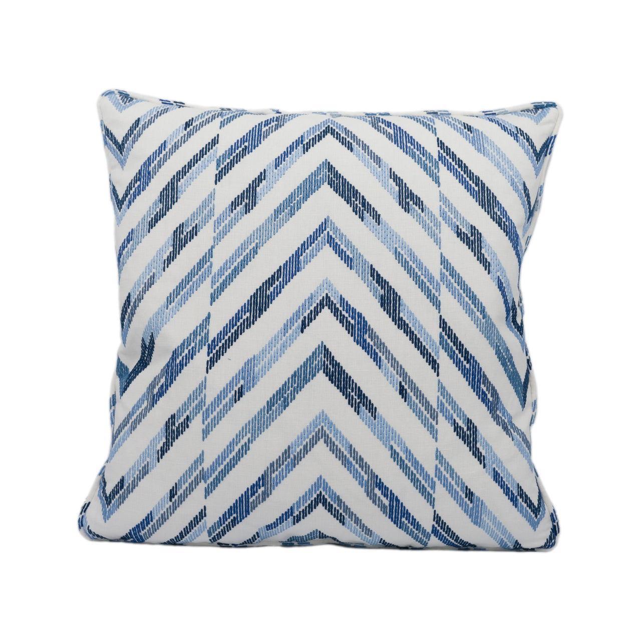 Thibaut - Hamilton Embroidery - Blue and White - Stunning Hand Made Cushion Cover Throw Pillow Designer Home Décor