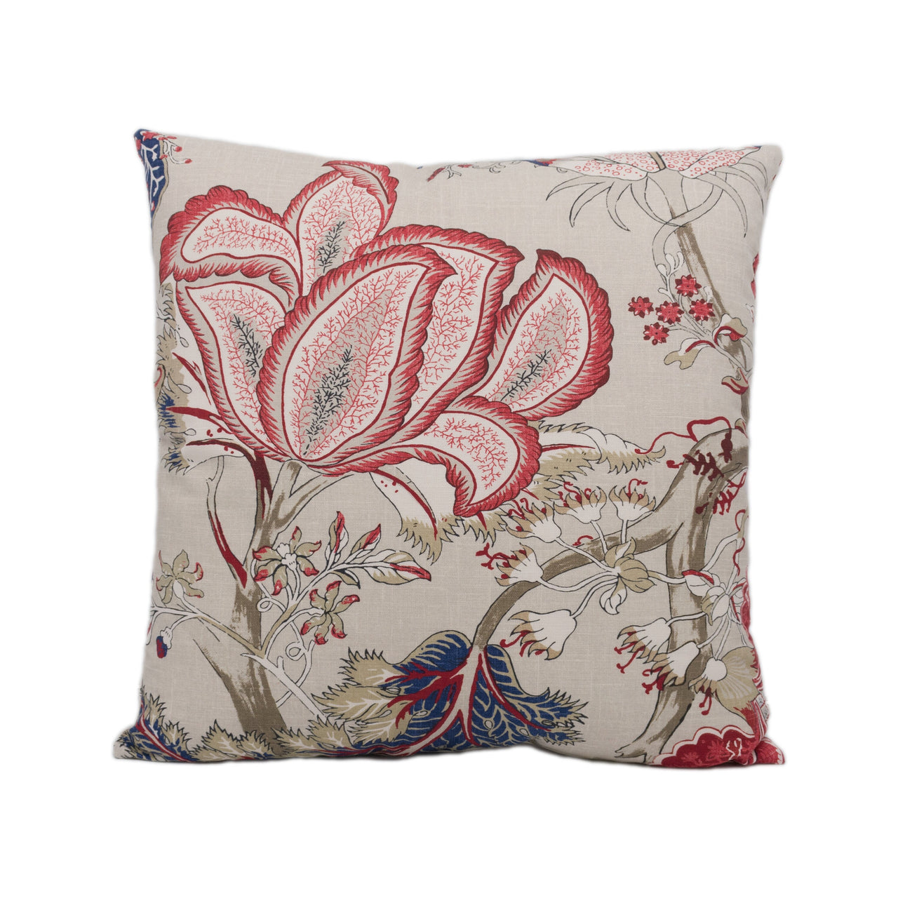 Anna French x Thibaut - Kalamkari - Blue and Red - Stunning Designer Cushion Cover Home Décor Throw Pillow